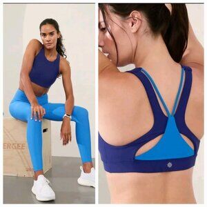 Athleta Flex Spacer Tipped Bra Navy Blue size Large